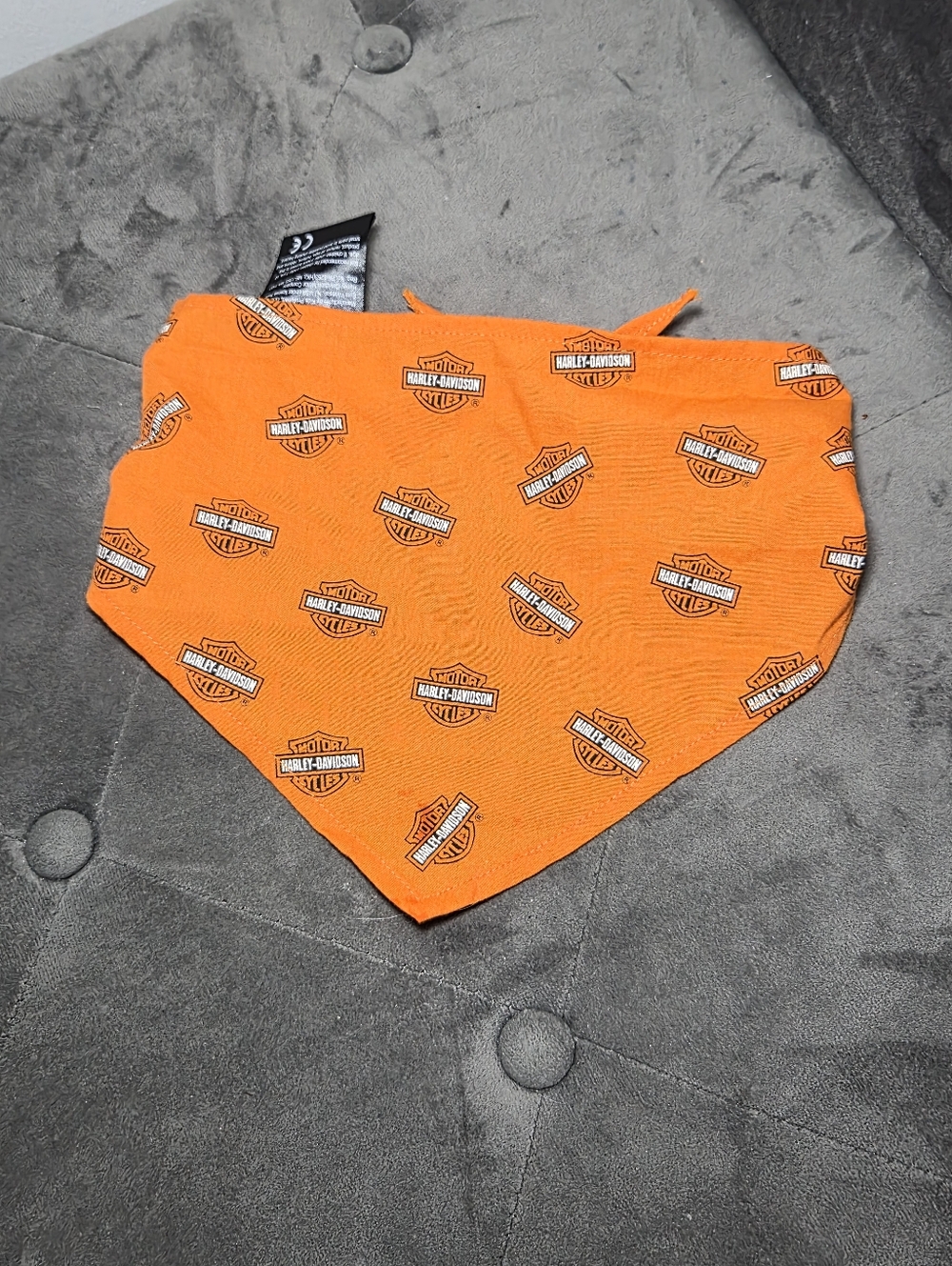 Harley-Davidson Orange Logo Bandana Scarf Dog Baby Doll Tiny Size